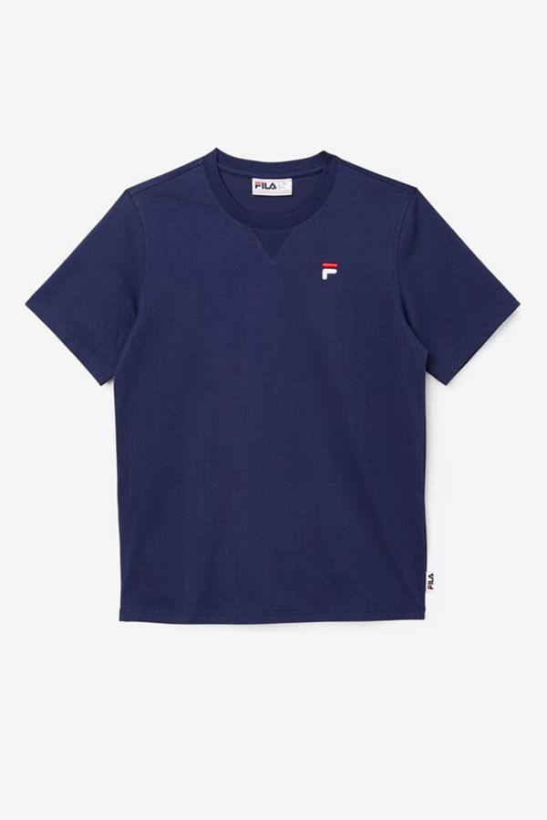 Camisetas Fila Homem Azul Marinho - Fila Derion Luxe Sleeve Portugal Online,TBWR-59032